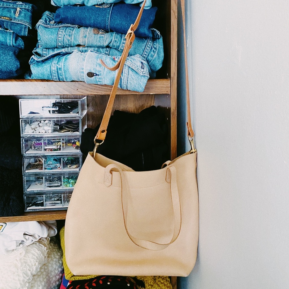 natural leather Madewell medium transport tote